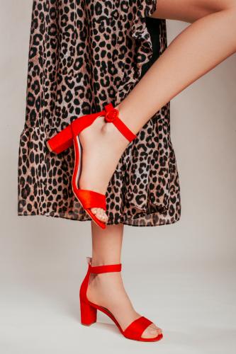 Sandały damskie w kolorze czerwonym WJS74004-55